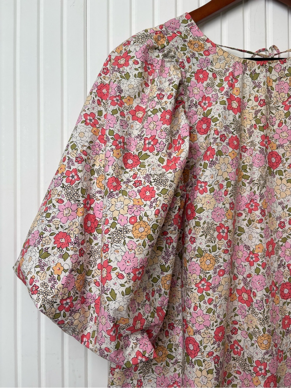H&M Womens Floral Puff Sleeve Maxi Dress XS Cottagecore Bohemian Peasant Modest - Picture 2 of 16